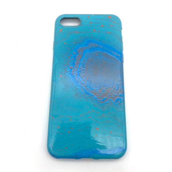 Hydro Dipped Phone Cases in Blue Aqua and Orange- iPhone 7, iPhone 8, iPhone SE (2020)