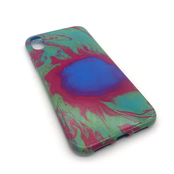 Hydro Dipped Phone Cases in Green Magenta and Blue - iPhone XR