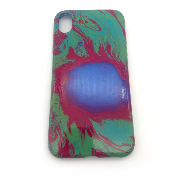 Hydro Dipped Phone Cases in Green Magenta and Blue - iPhone XR