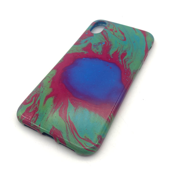 Hydro Dipped Phone Cases in Green Magenta and Blue - iPhone XR