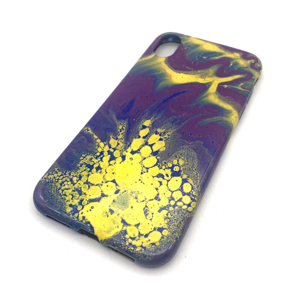 Hydro Dipped Phone Cases in Purple Blue and Yellow - iPhone XR