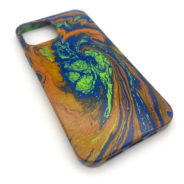 Hydro Dipped Phone Cases in Orange Blue Green - iPhone 12 and 12 Pro