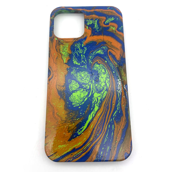 Hydro Dipped Phone Cases in Orange Blue Green - iPhone 12 and 12 Pro