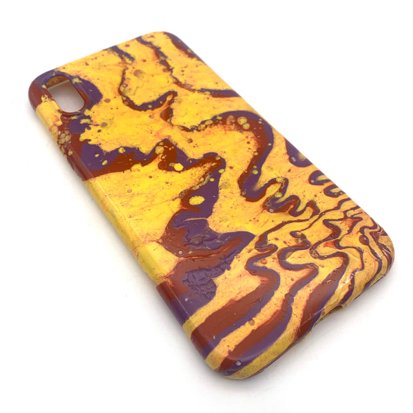 Hydro Dipped Phone Cases in Yellow Red and Purple - iPhone X and XS
