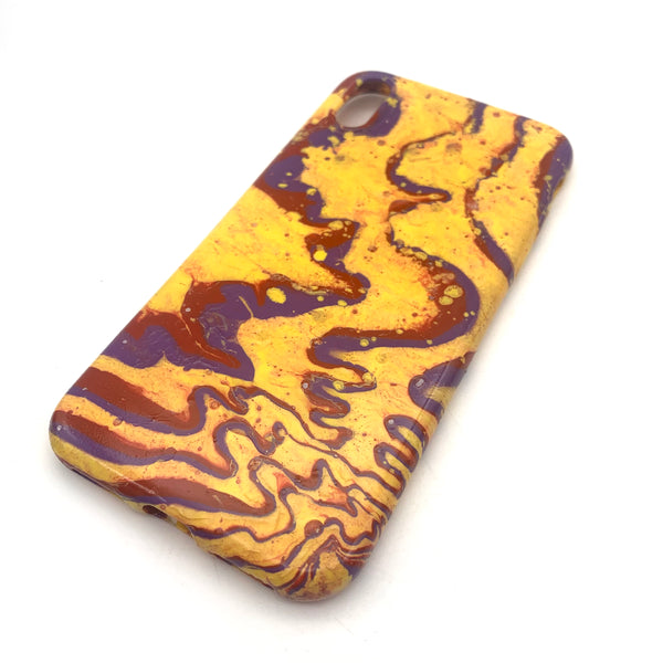 Hydro Dipped Phone Cases in Yellow Red and Purple - iPhone X and XS