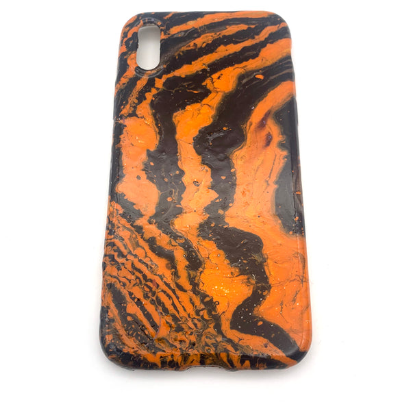 Hydro Dipped Phone Cases in Orange and Black - iPhone X and XS