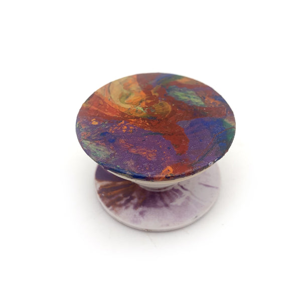 Hydro Dipped Custom Phone Grip Swirls in Rainbow Colors Red Yellow Green Purple & Blue