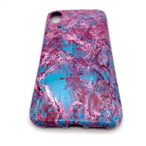 Hydro Dipped Phone Cases in Pink Blue and Magenta - iPhone XR