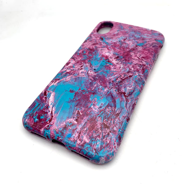 Hydro Dipped Phone Cases in Pink Blue and Magenta - iPhone XR