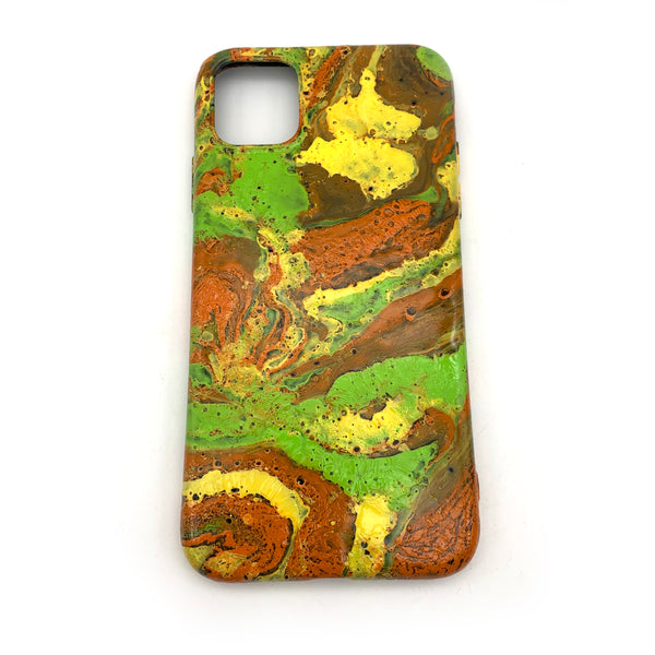 Hydro Dipped Phone Cases in Orange Yellow and Lime Green  - iPhone 11