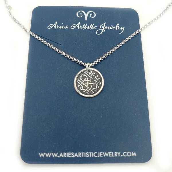 Sterling Silver Small Round Celtic Knot Necklace