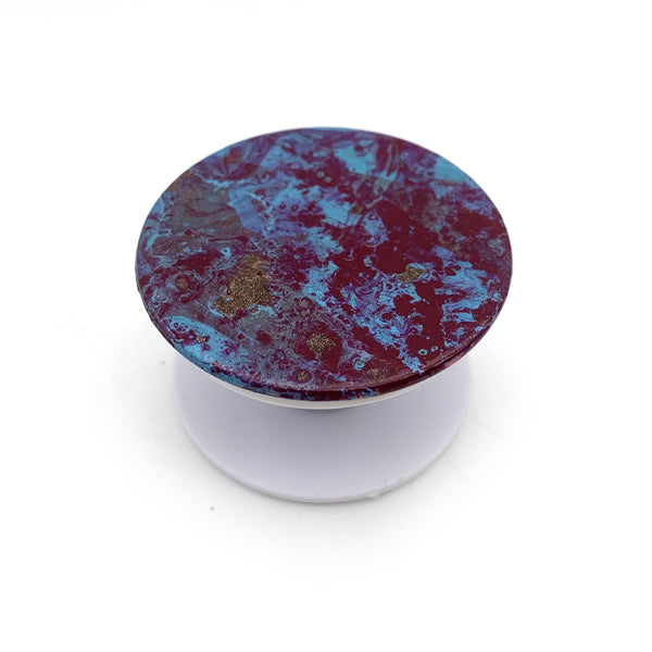 Hydro Dipped Custom Phone Grip Swirls in Copper Blue & Burgundy