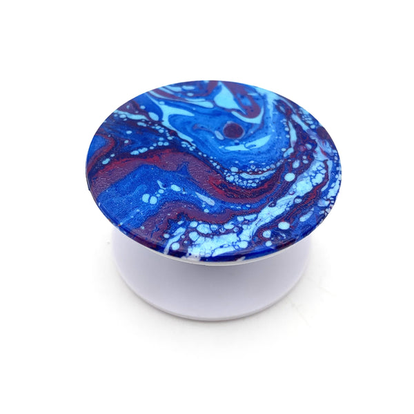 Hydro Dipped Custom Phone Grip Swirls in Blue Red & White