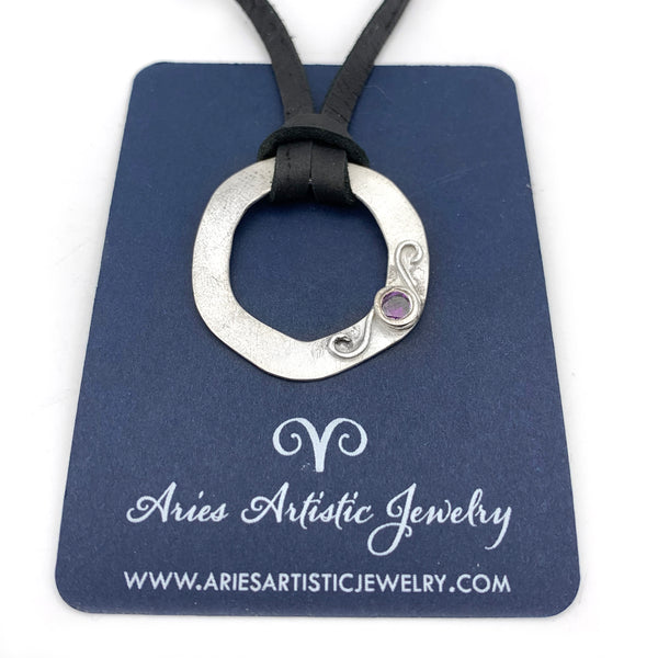 Eyeglass Holder Sterling Silver Amethyst Necklace