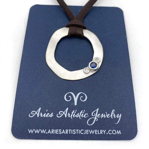 Eyeglass Holder Sterling Silver Sapphire CZ Diamond Necklace