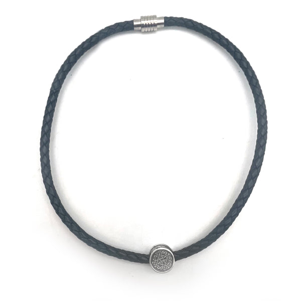 Two Sided Braided Leather Celtic Knot Necklace