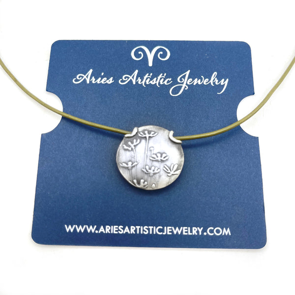 Sterling Silver Lentil Bead Reversible Flower Necklace