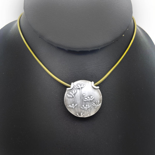 Sterling Silver Lentil Bead Reversible Flower Necklace