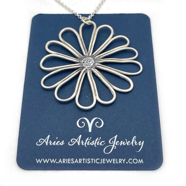 Large Whimsical  Flower Necklace Statement Piece