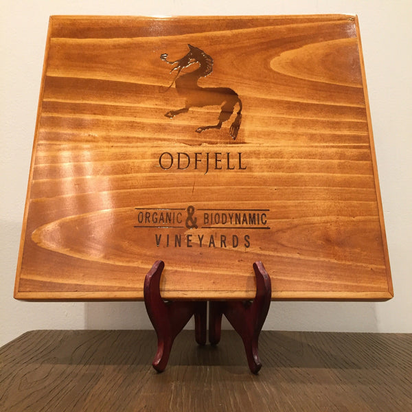 Odfjell Vineyards placemat and cheese boards created by Satterfield Originals