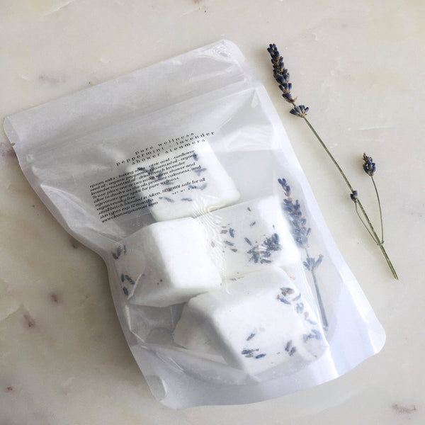 Lavender peppermint shower steamers by Cleanse Gourmet