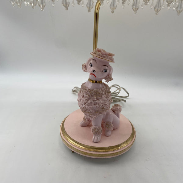 Vintage Pink Poodle Lamp