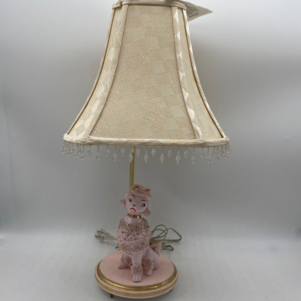 Vintage Pink Poodle Lamp