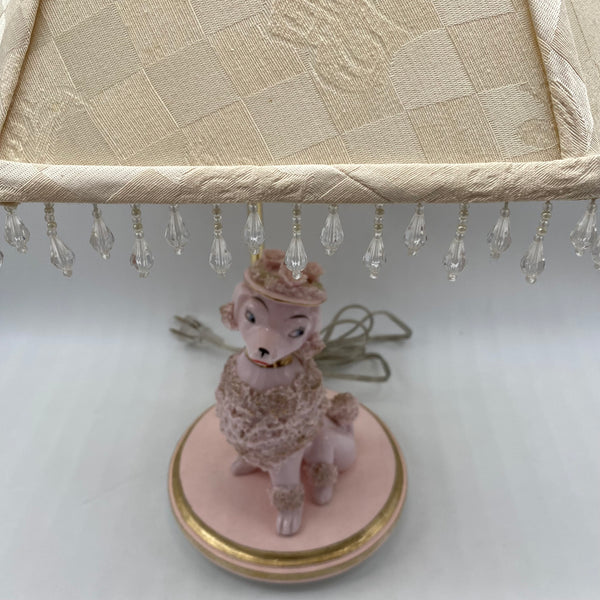 Vintage Pink Poodle Lamp