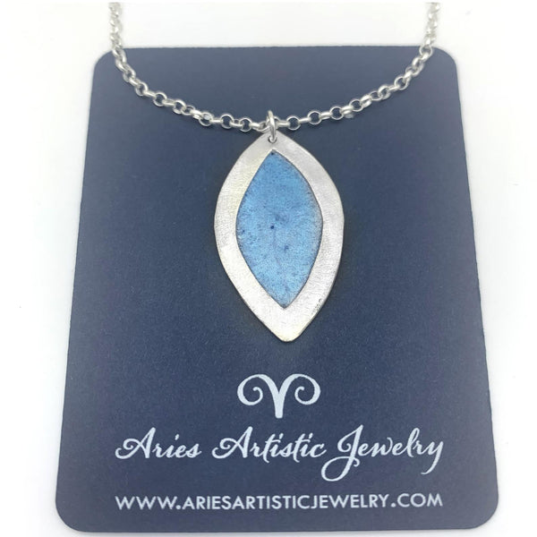 Stained Glass Sterling Silver Leaf Necklace