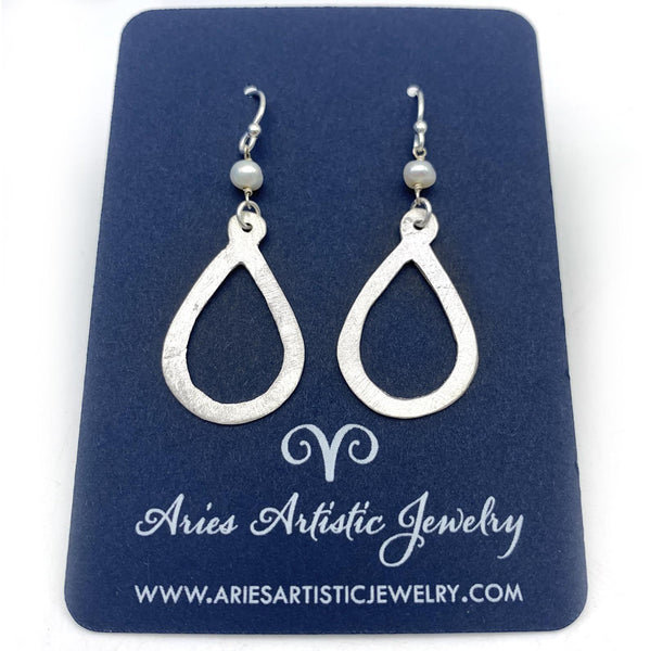 Open Teardrop Pearl Earrings