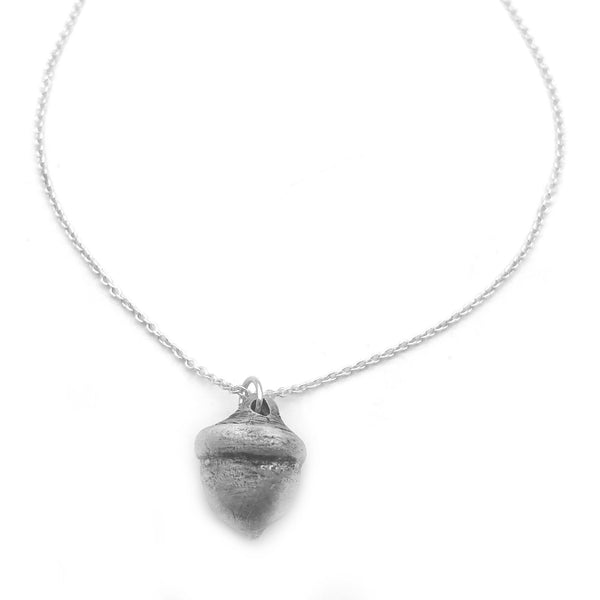 Tiny Fine Silver Acorn Necklace Winter Jewelry Nature Lover