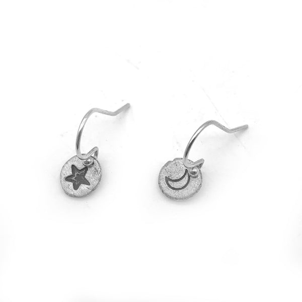 Star and Moon Earrings Celestial Jewelry