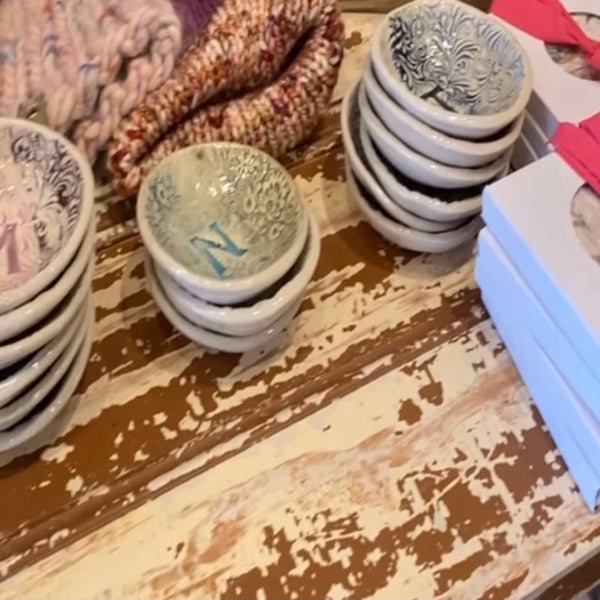 Alphabet bowls by Watershed Pottery