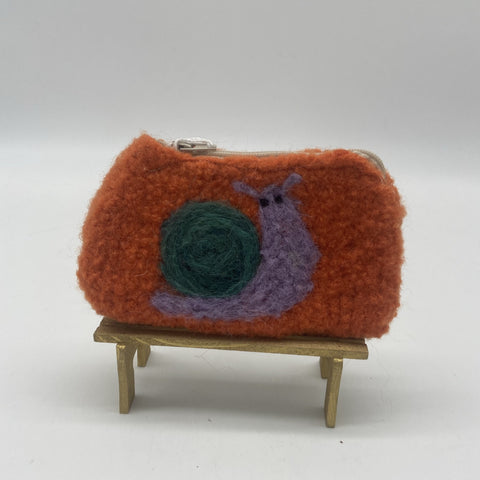 Hand knit, needle felted change purses