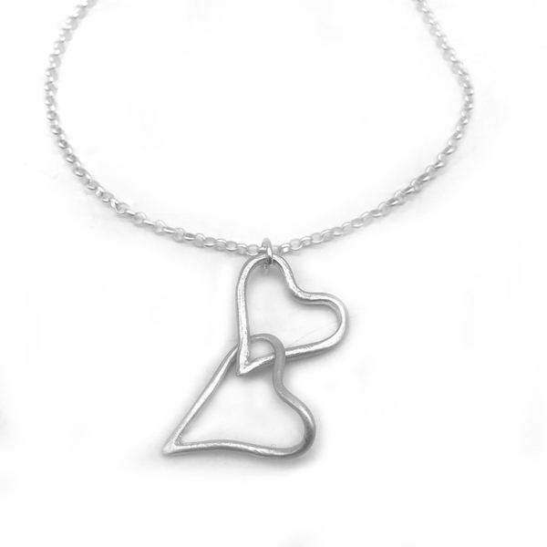 Sterling Silver Double Heart Necklace