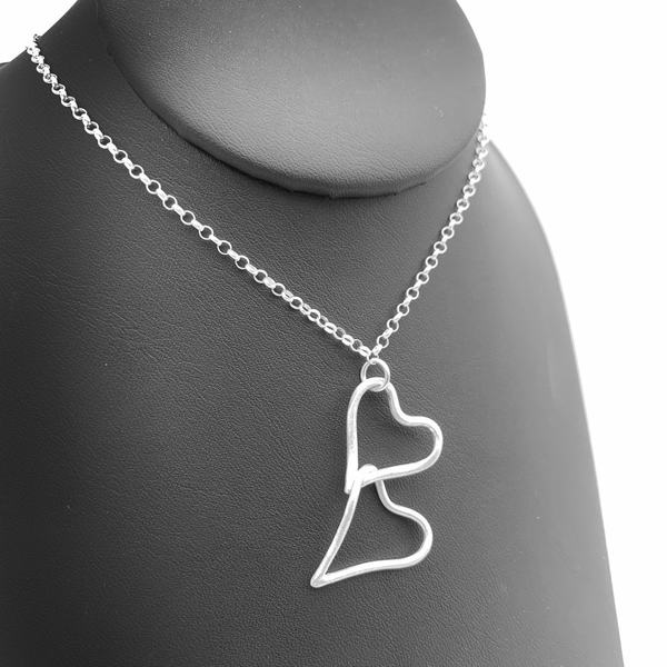 Sterling Silver Double Heart Necklace