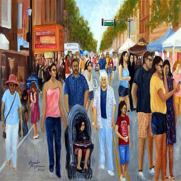 Sunday Fun in Red Bank on Broad St by NJ artist Leonardo Ruggieri