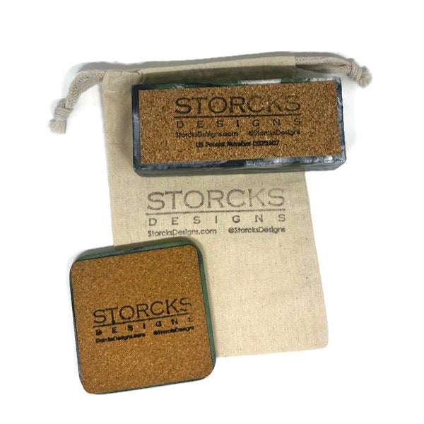 Concrete Single Cigar Ashtray and Coaster Set