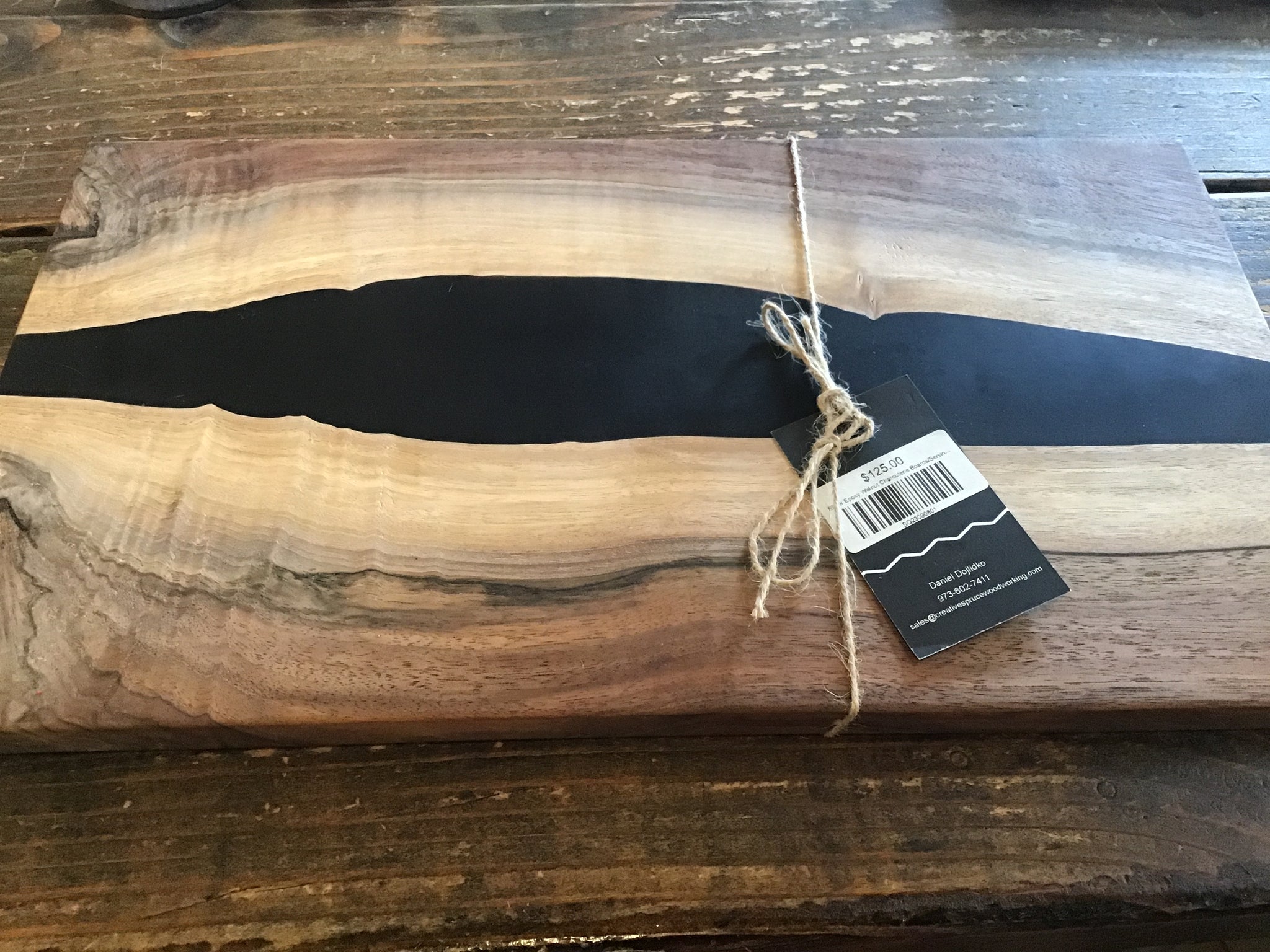 Black epoxy cutting board