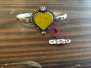 Silver yellow roasarita heart