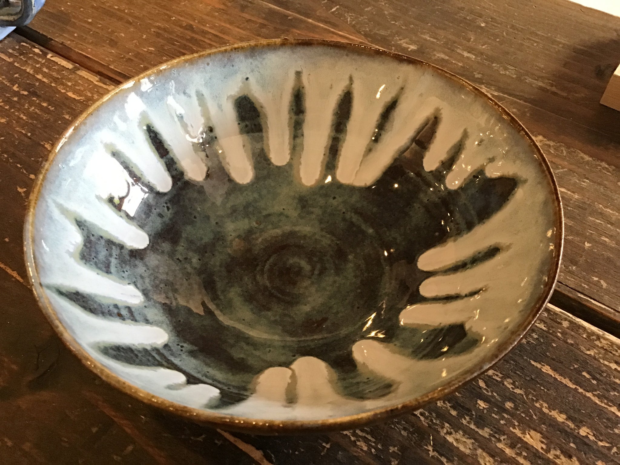 Blue drip bowl