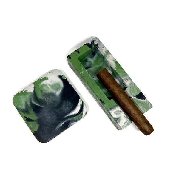 Concrete Single Cigar Ashtray and Coaster Set
