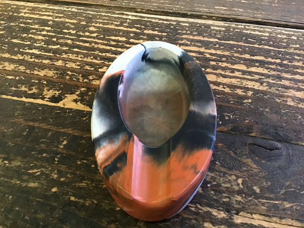 Oval concrete ashtrays