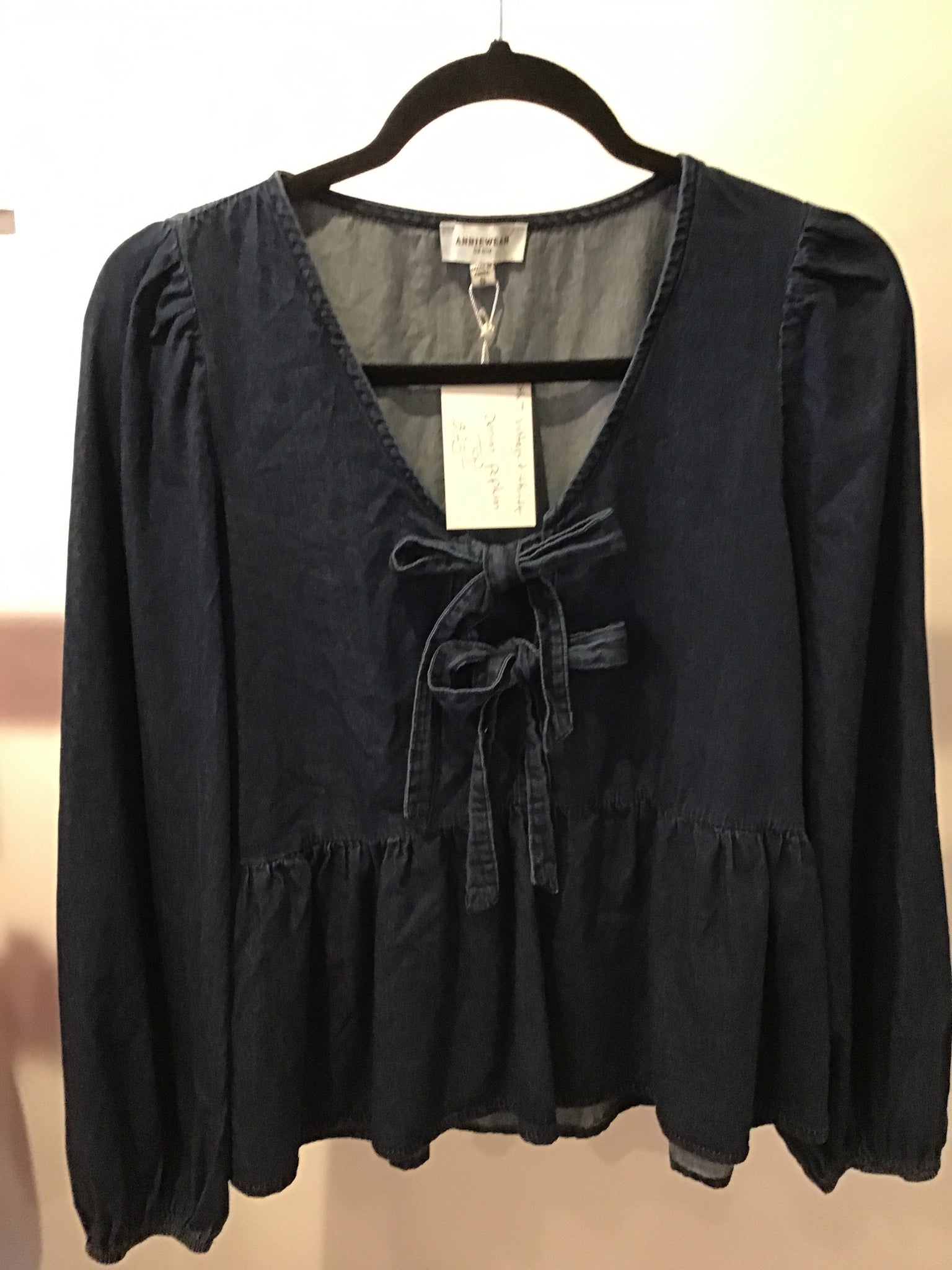 Denim peplum shirt