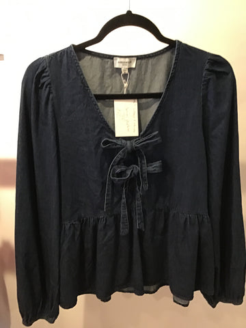 Denim peplum shirt