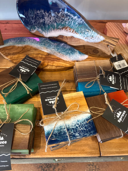 Epoxy wood coasters