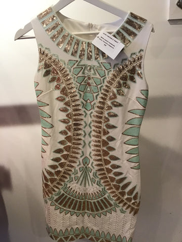 White sequins handmade dress