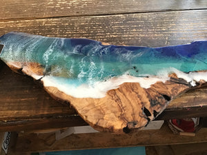 Ocean epoxy wood charcuterie board