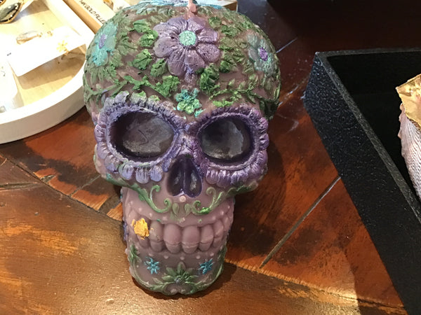 Hand painted Skull Candles