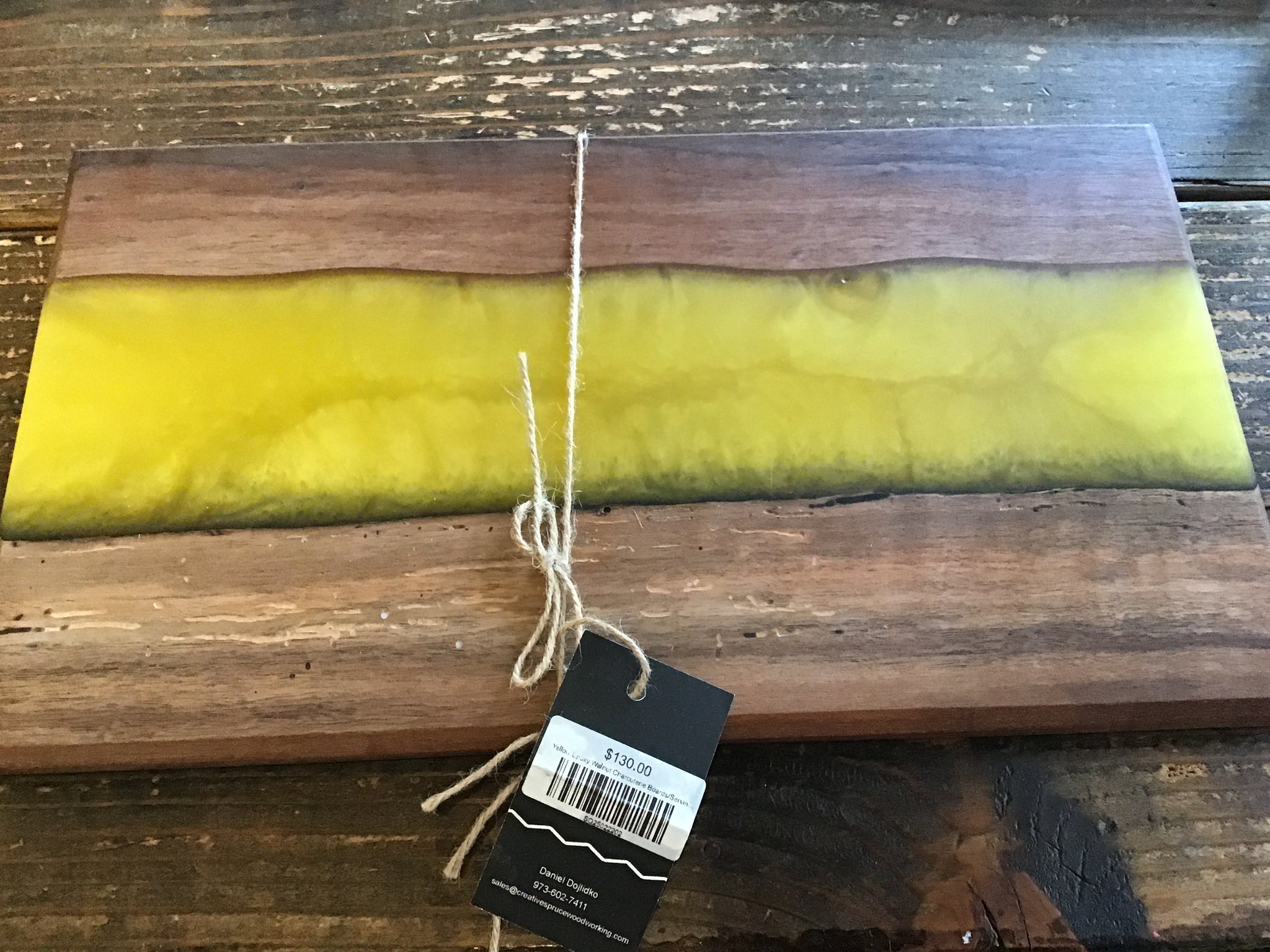 Yellow epoxy cutting board